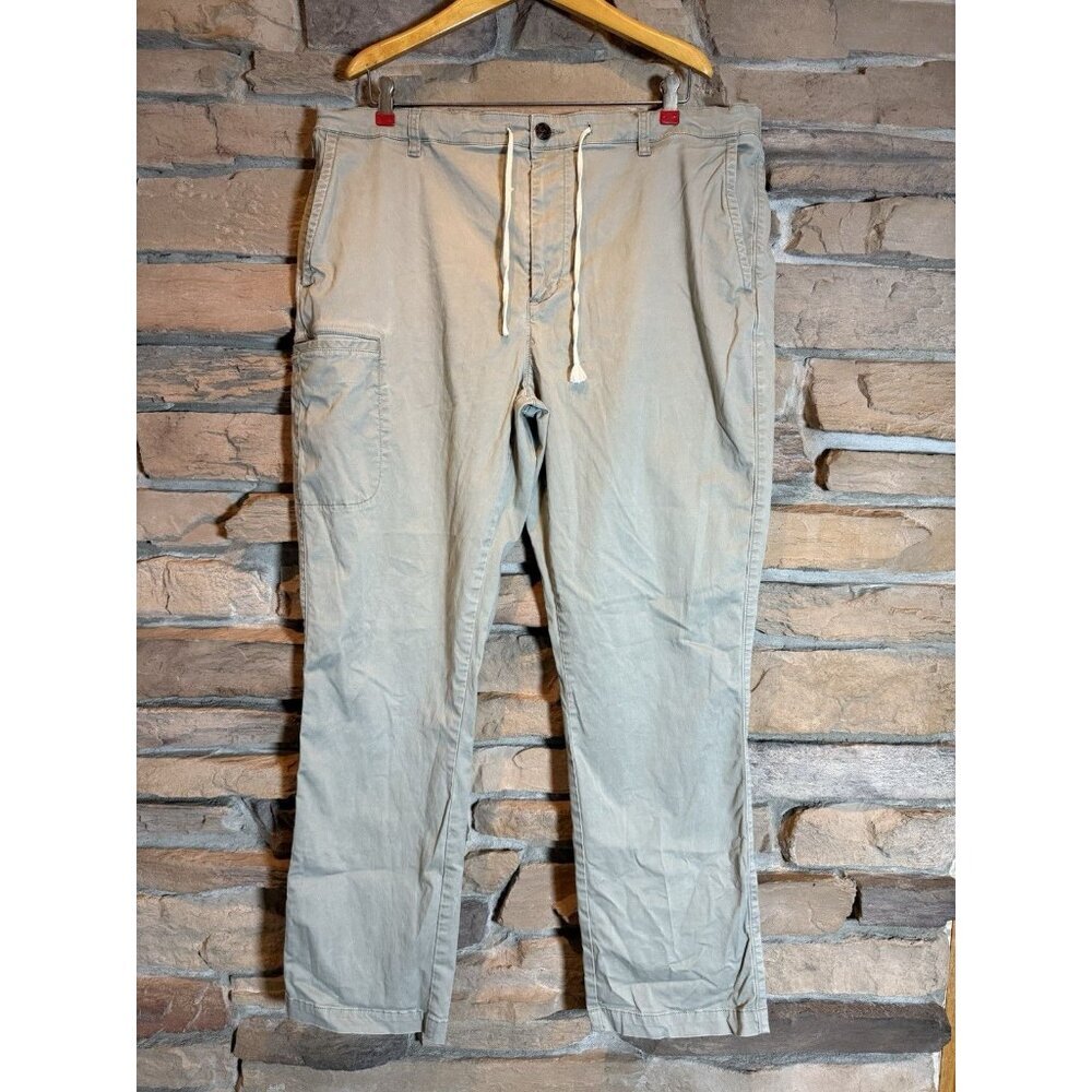 Even Tide Mens Pants 42x32 Gray Cotton Drawstring Casual Chino Style Relaxed Fit